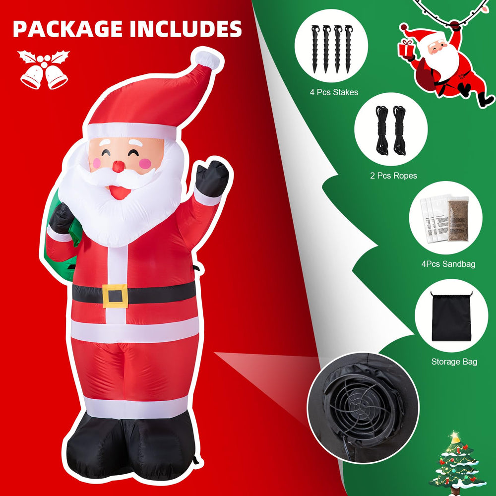 Dawdix Santa with person size comparison, illustrating 6ft height and visual impact