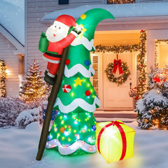 Dawdix front view of 7 ft inflatable tree showing festive presence