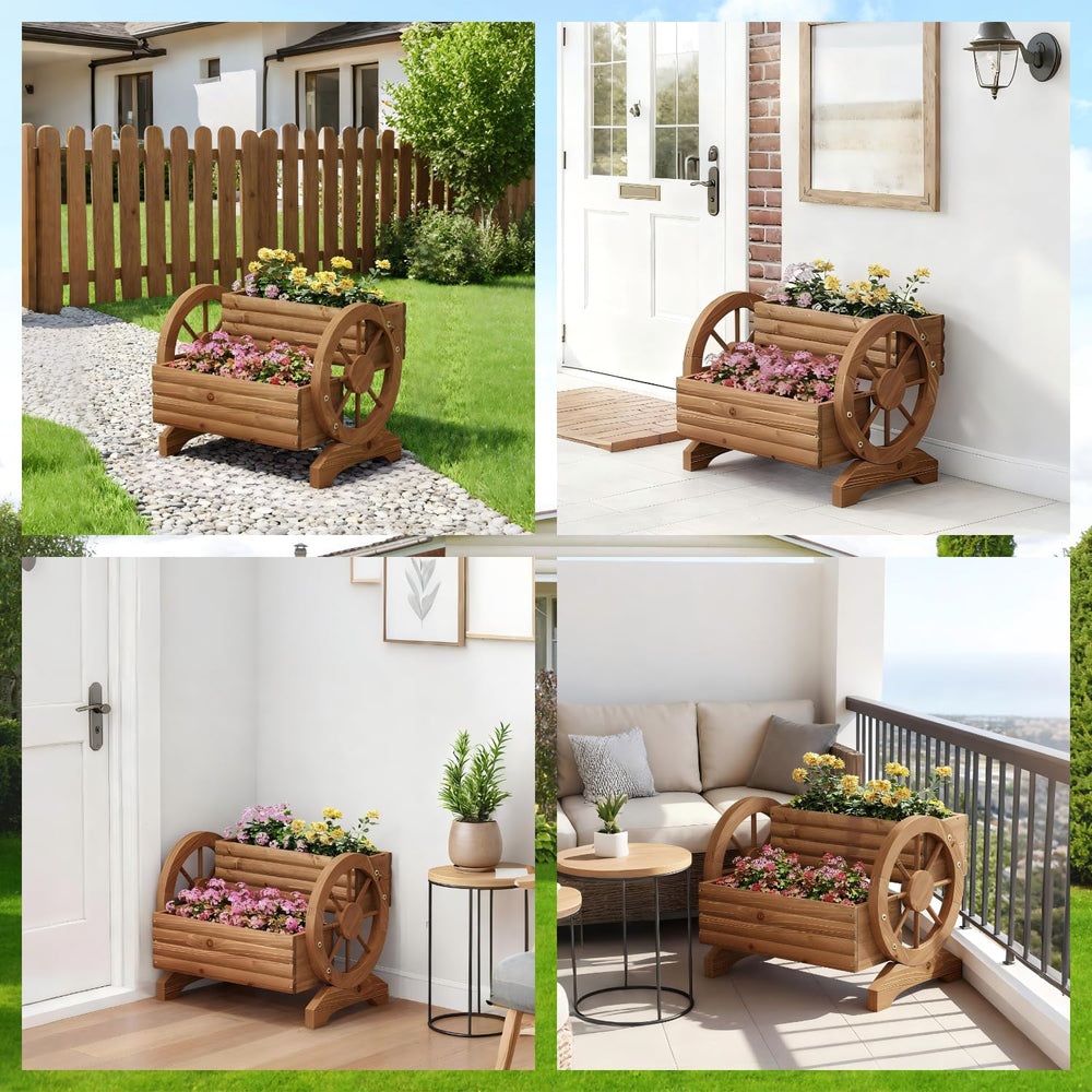Dawnyard wagon filled with succulents showing organized planting and lush display