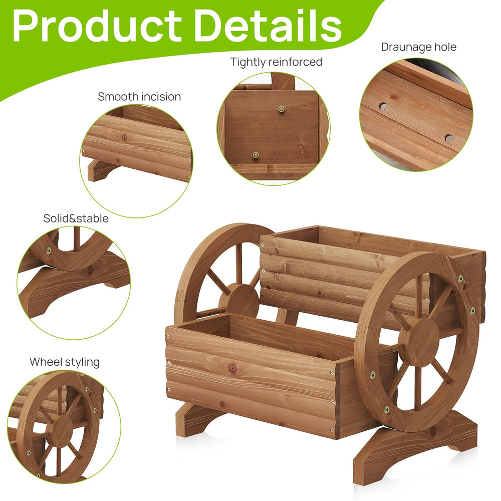 Dawnyard wagon placed on patio demonstrating decorative curb appeal and scale
