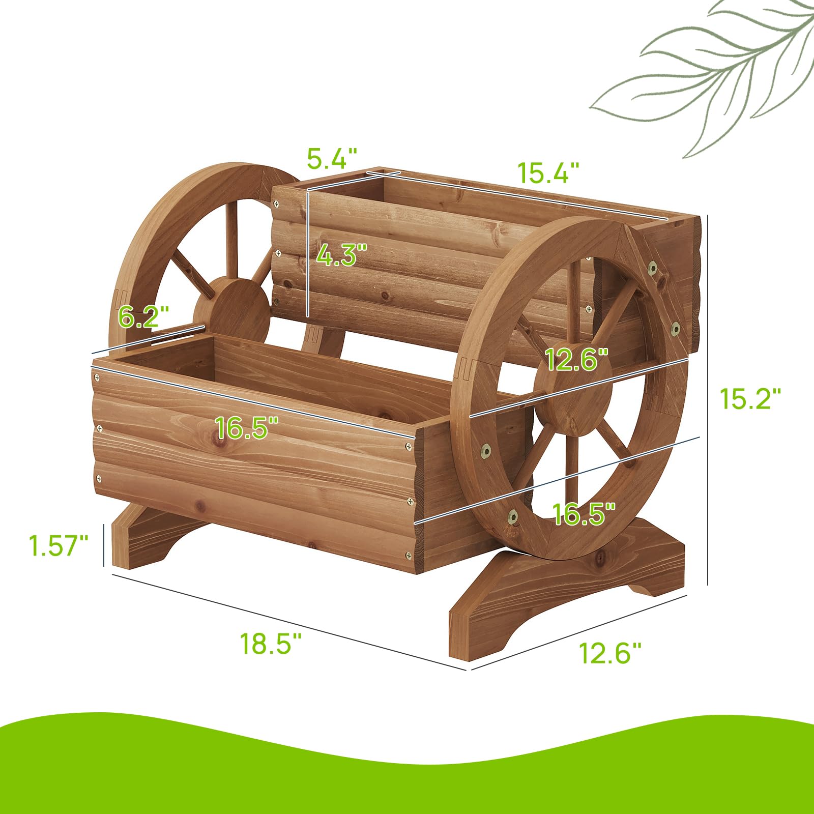 Dawnyard wagon wheel detail highlighting mobility for easy repositioning and styling