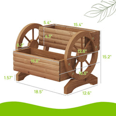 Dawnyard wagon wheel detail highlighting mobility for easy repositioning and styling