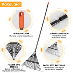 Daxguard close-up of 24 steel tines demonstrating strength and effective gathering