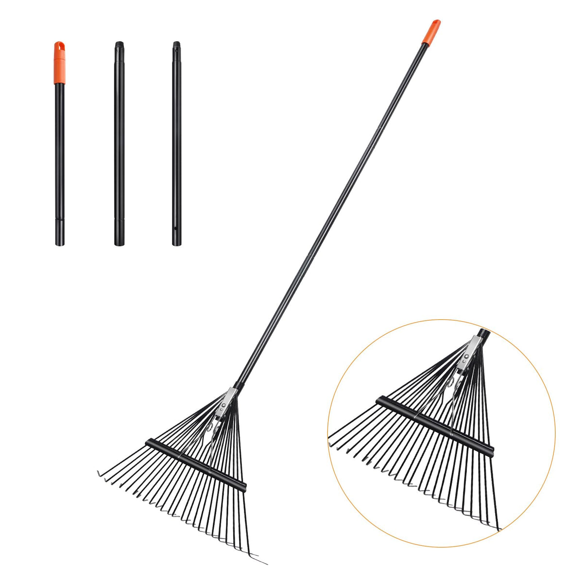 Daxguard front view showing full metal rake head and handle for durable cleanup