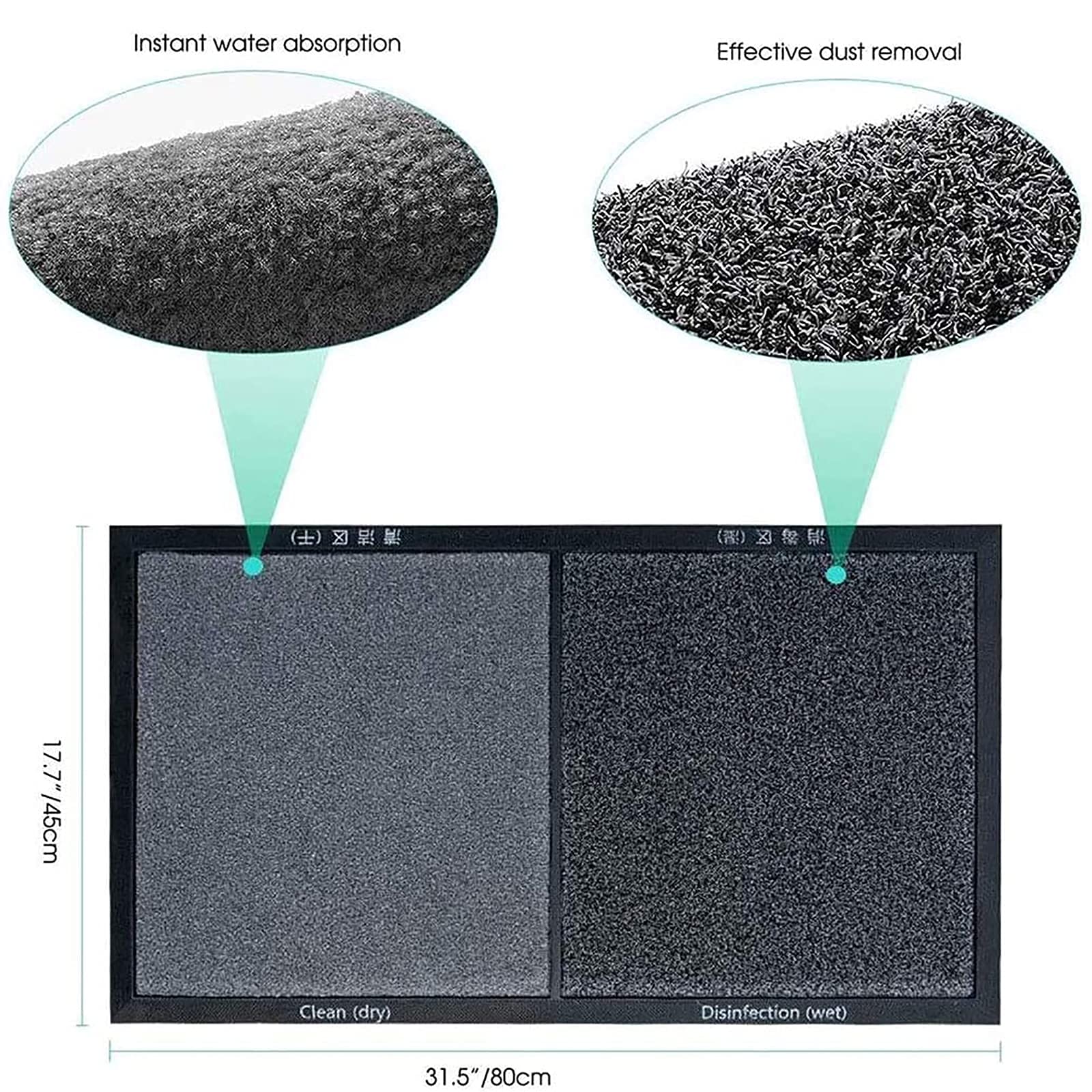 DAYCOM mat beside a shoe for scale showing compact, effective size