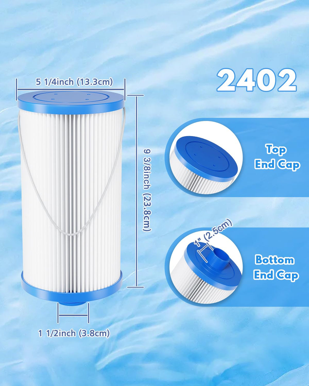 DAYEAR close-up of trilobal filter fabric capturing fine particles for clearer water