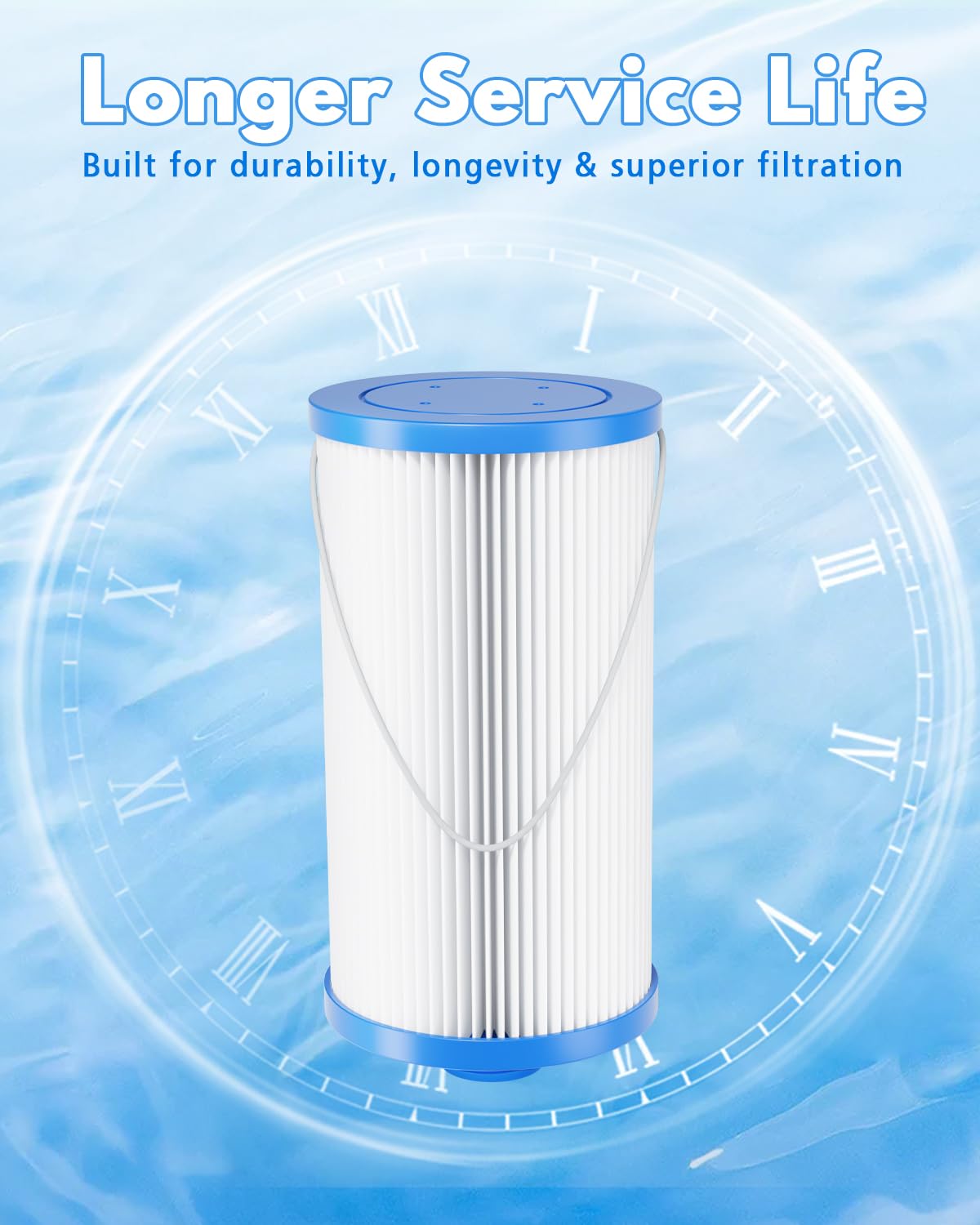 DAYEAR filter with string handle and packaging ready for easy handling and swapouts