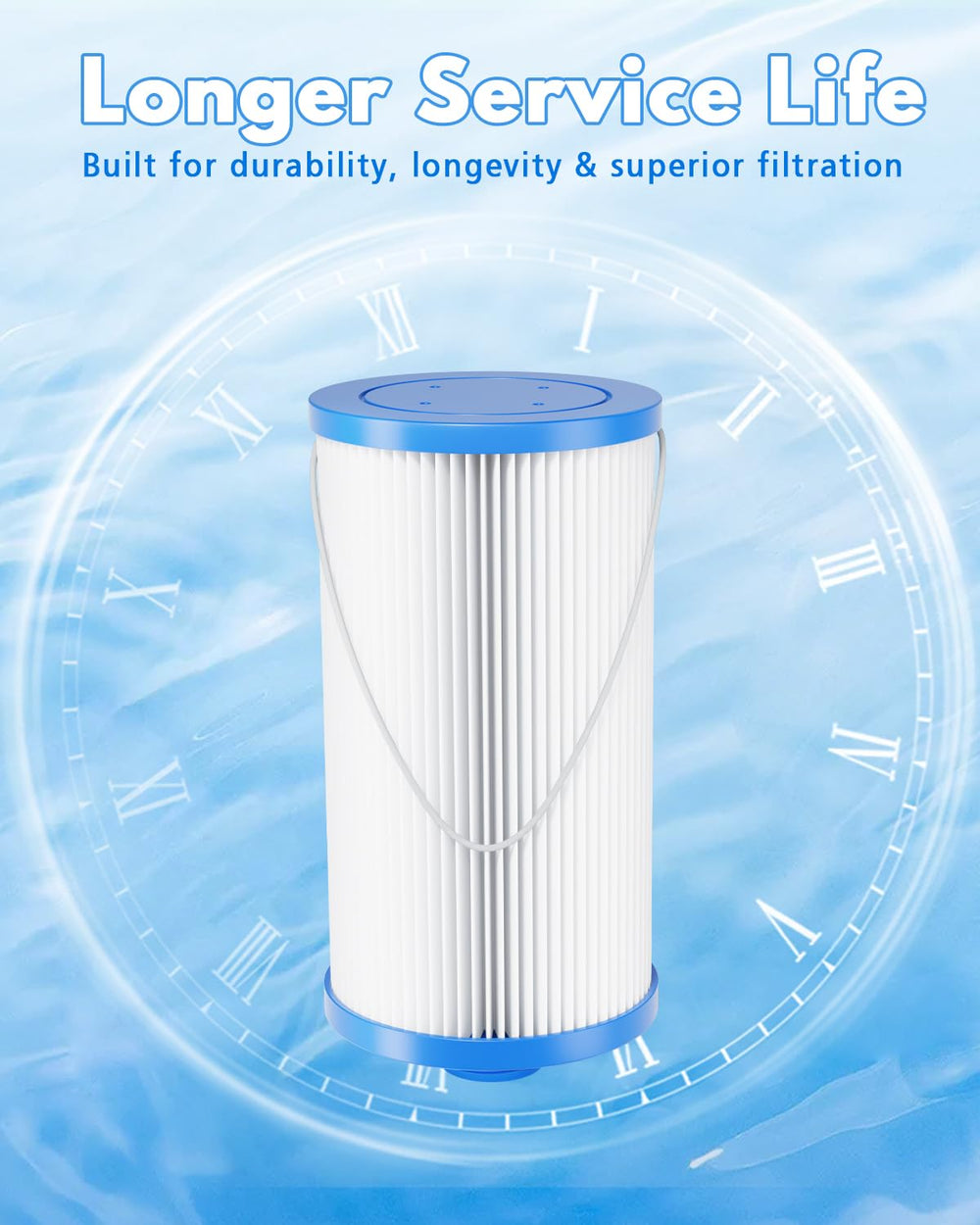 DAYEAR filter with string handle and packaging ready for easy handling and swapouts