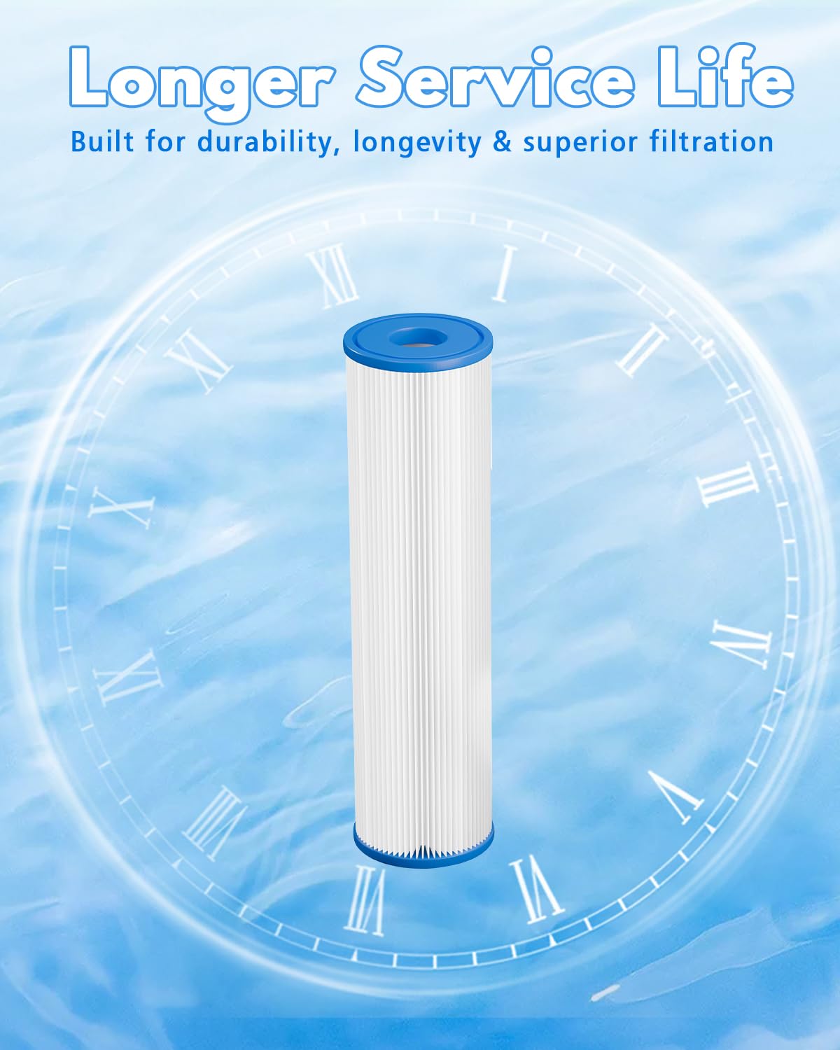 DAYEAR side profile highlighting media texture for longer filtration life
