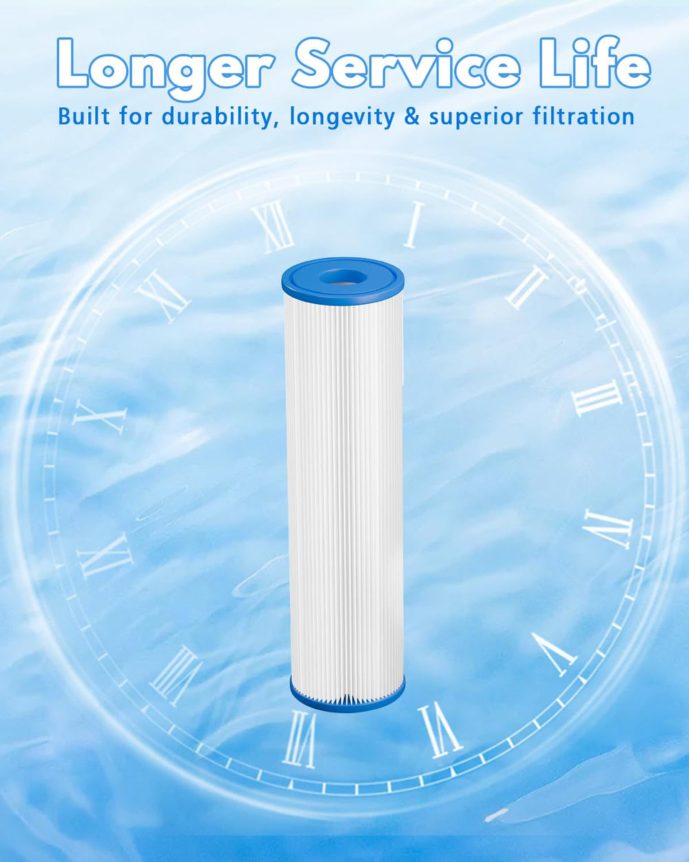 DAYEAR side profile highlighting media texture for longer filtration life