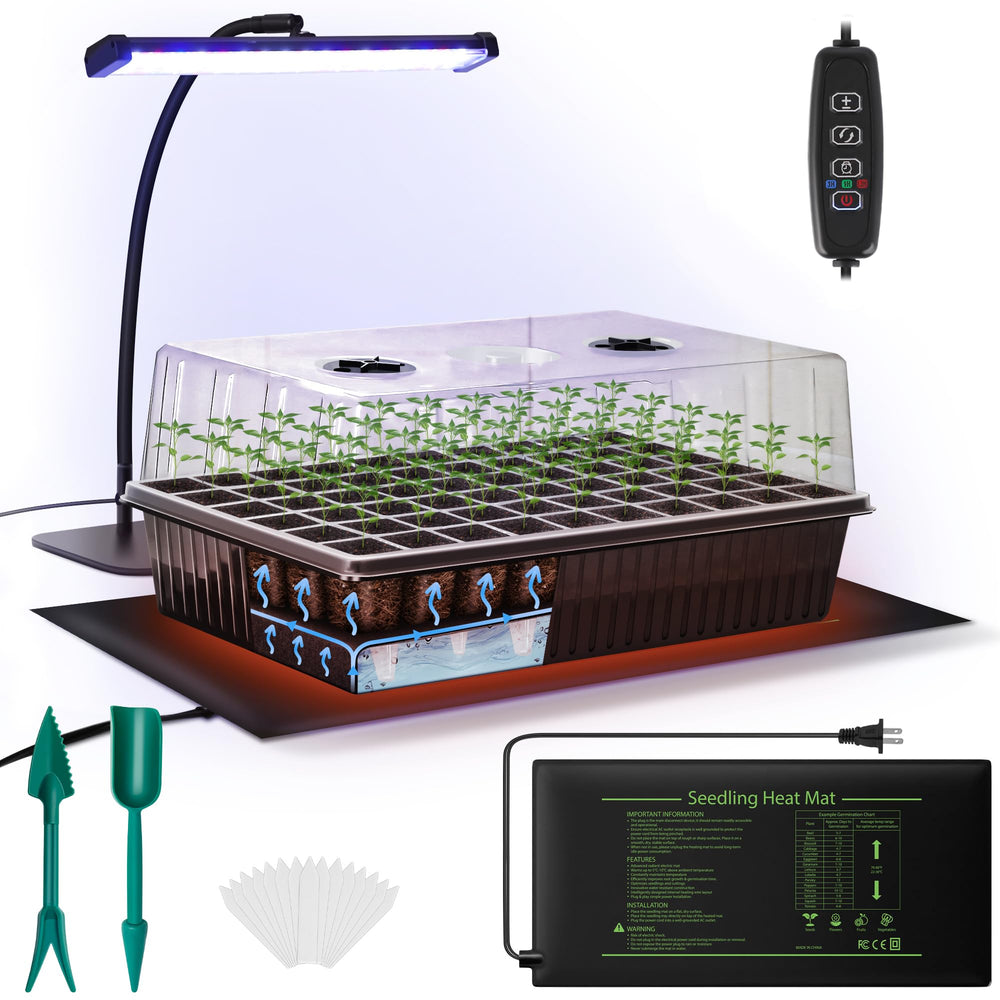 DazSpirit front view of 60-cell tray showing organized seed layout and benefit of high capacity