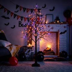 Dazzle Bright close-up of purple and orange LED branches showing vivid glow