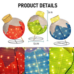 Dazzle Bright collapsible ball folded flat for compact holiday storage