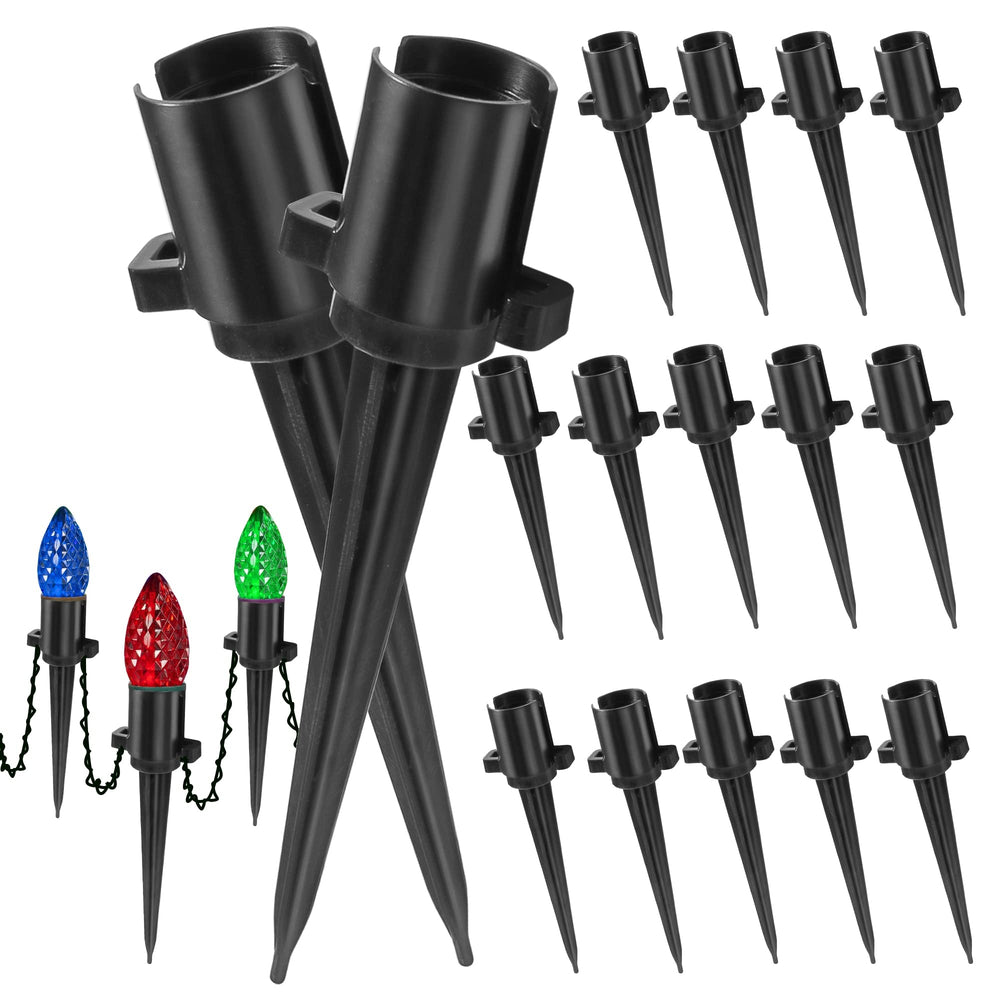 Dazzle Bright front view of 100-pack C9 stakes showing quantity and black finish