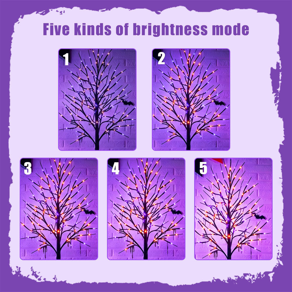 Dazzle Bright nighttime yard scene with purple orange LEDs boosting curb appeal