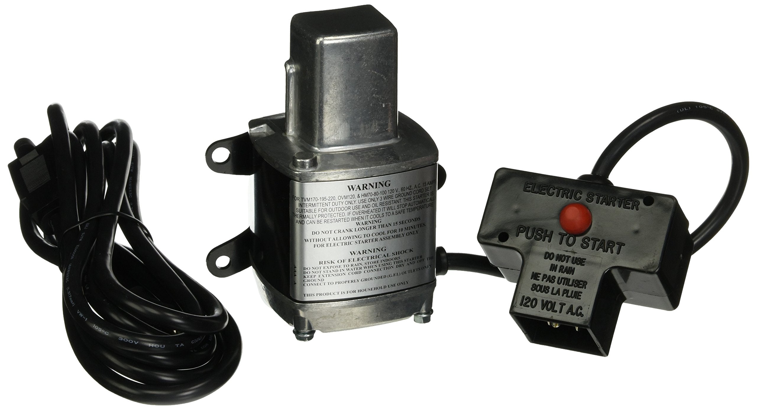 DB Electrical starter front view showing mounting ears and connectors for easy replacement
