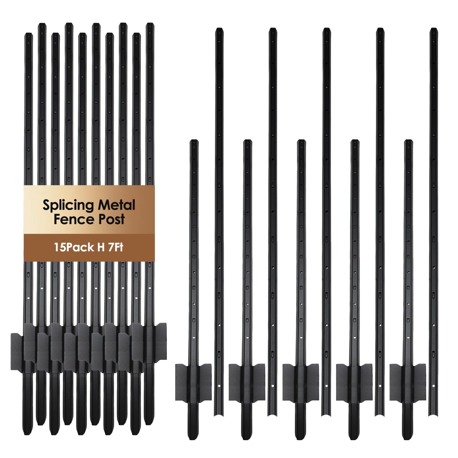 DCLFIRMX 15-pack front view showing bundled 7ft posts and accessories for quick setup