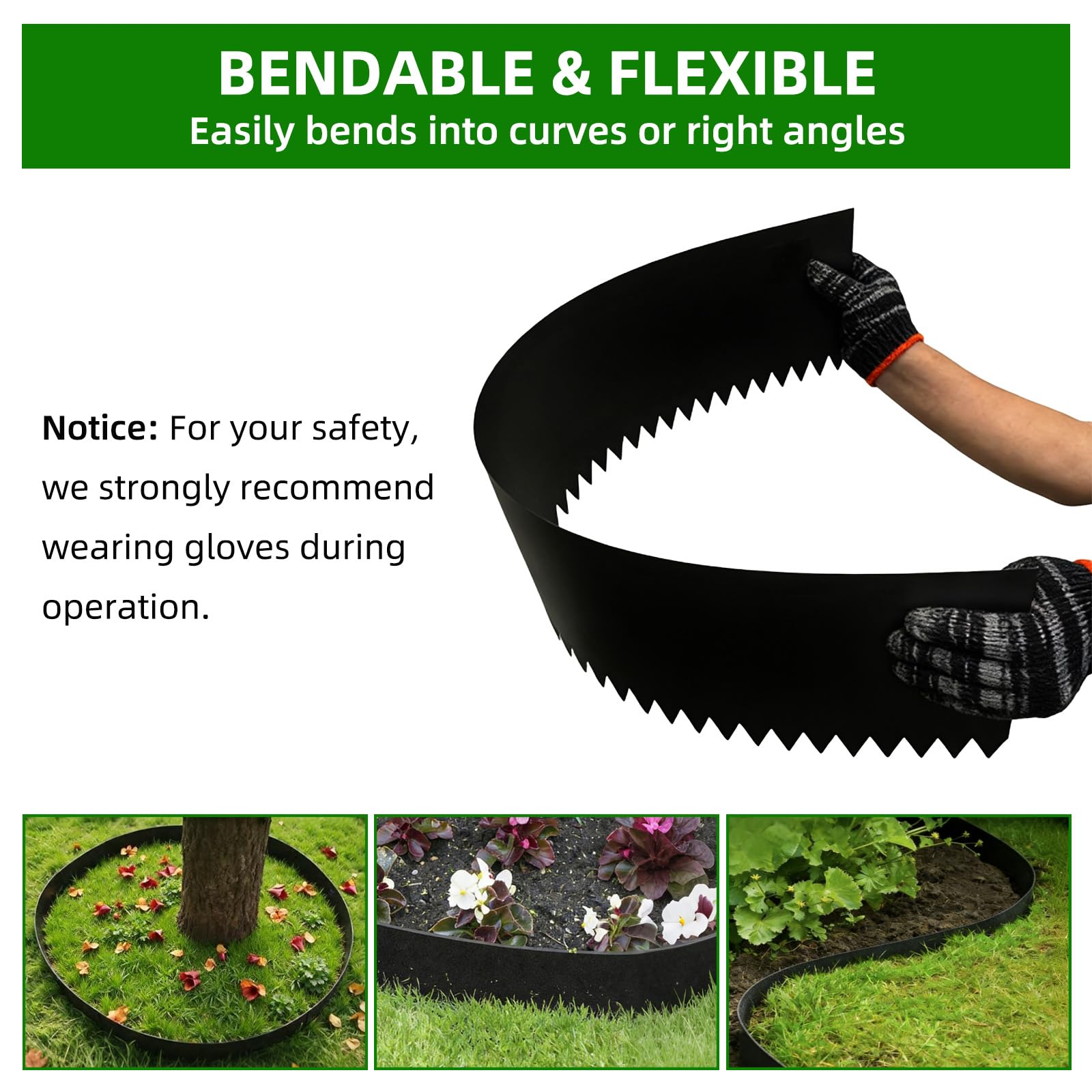 DCLFIRMX serrated bottom edge detail for easy soil penetration benefit