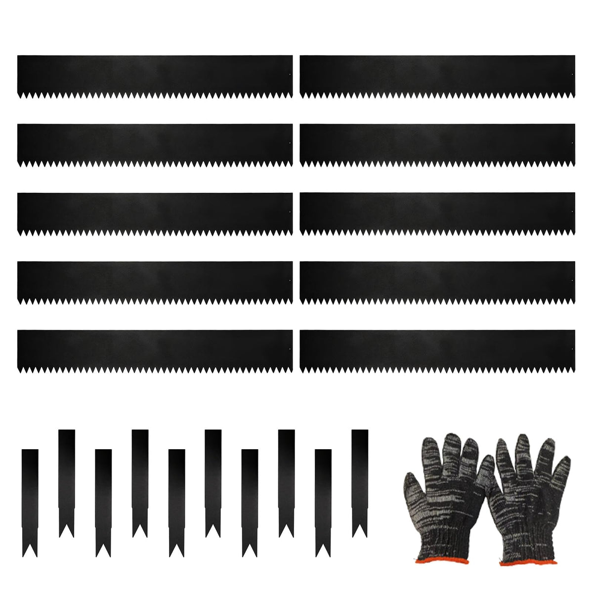 DCLFIRMX front view of 10-pack steel edging kit showing panels and clips benefit neat borders