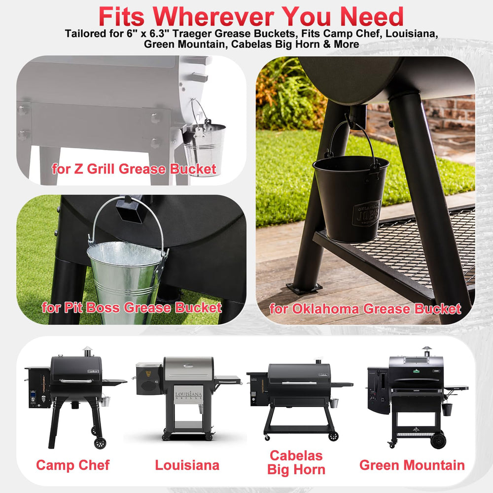 DcYourHome BAC608 installed in Traeger grease bucket protecting interior from grease