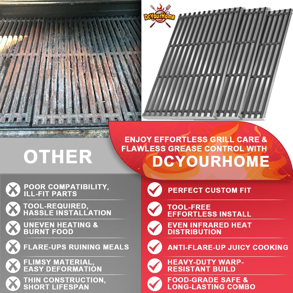 DcYourHome cast iron grate detail highlighting heavy-duty surface for better searing