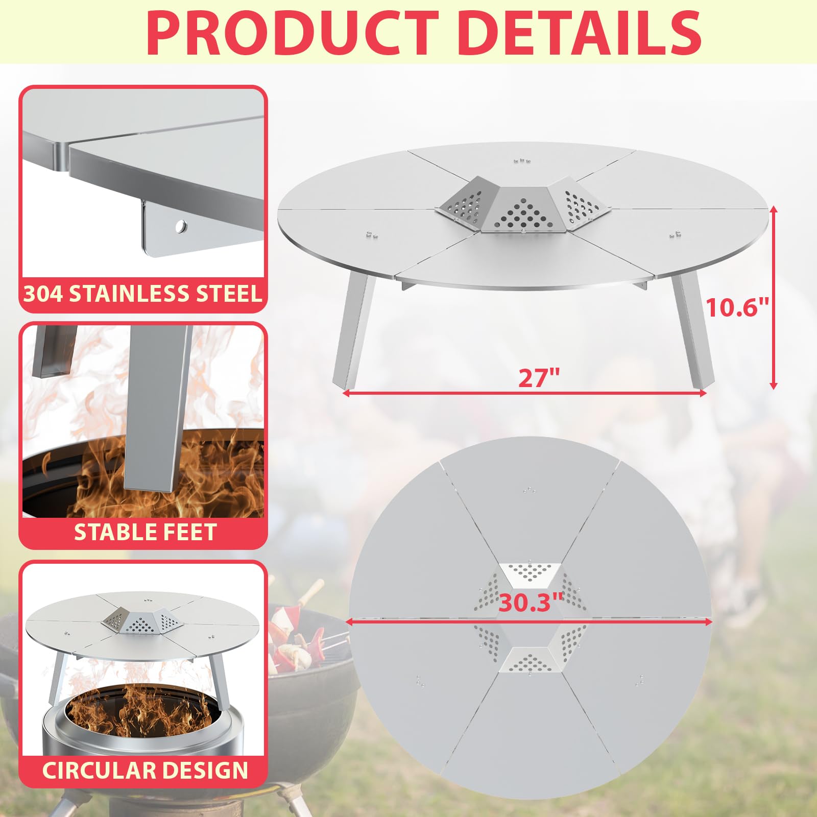 DcYourHome close-up of 304 stainless steel surface highlighting durable rust-resistant finish