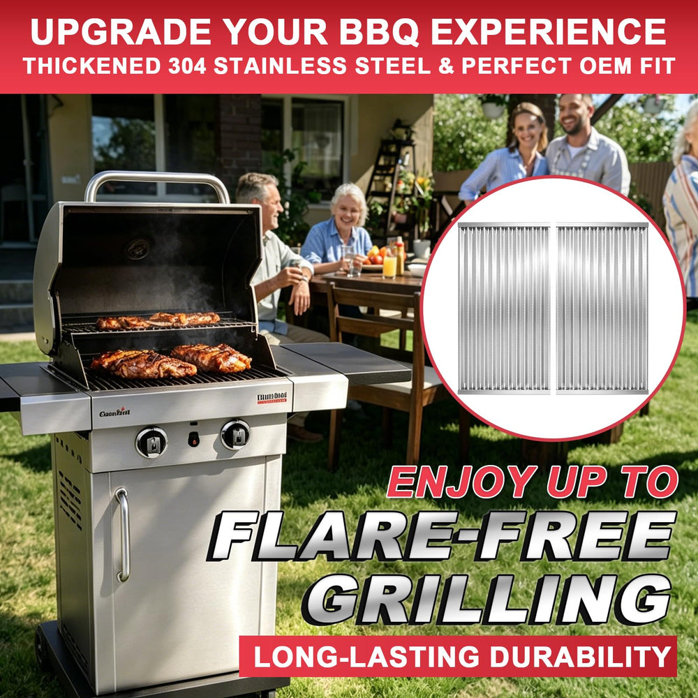 DcYourHome emitter plate in a backyard grill scene offering reliable grilling results