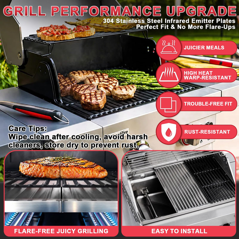 DcYourHome emitter plates grease channels detail reducing flare-ups and easing cleanup