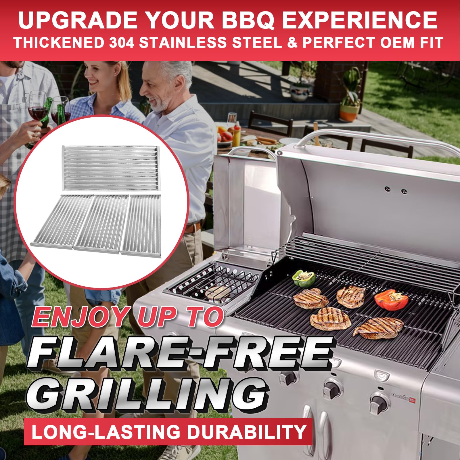 DcYourHome lifestyle image of plates in backyard grill illustrating improved searing results