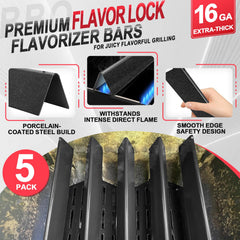 DcYourHome flavorizer bars close-up showing stainless texture and even heat protection benefit
