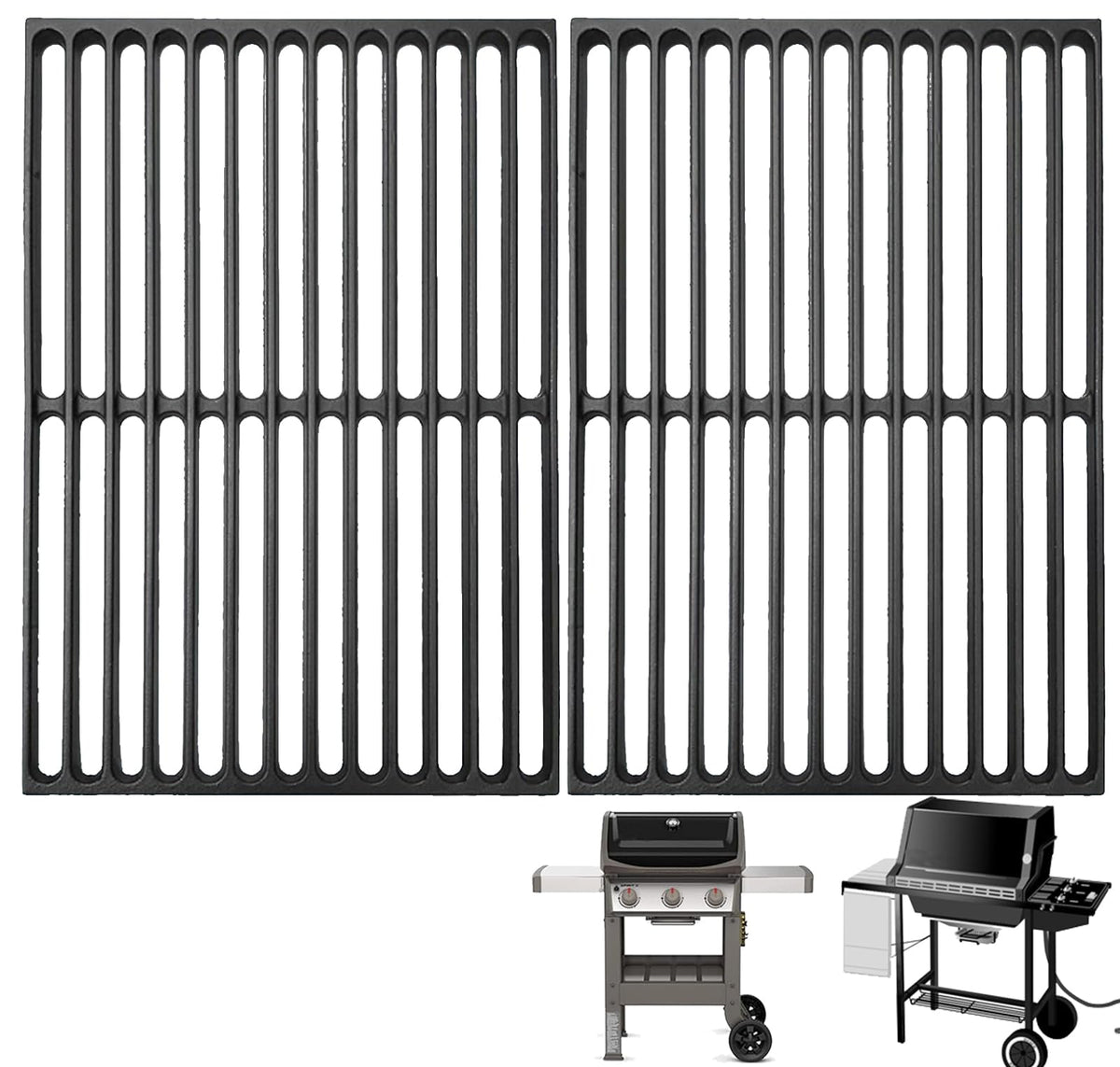 DcYourHome front view of two cast iron grates showing sturdy build and ready-to-install benefit