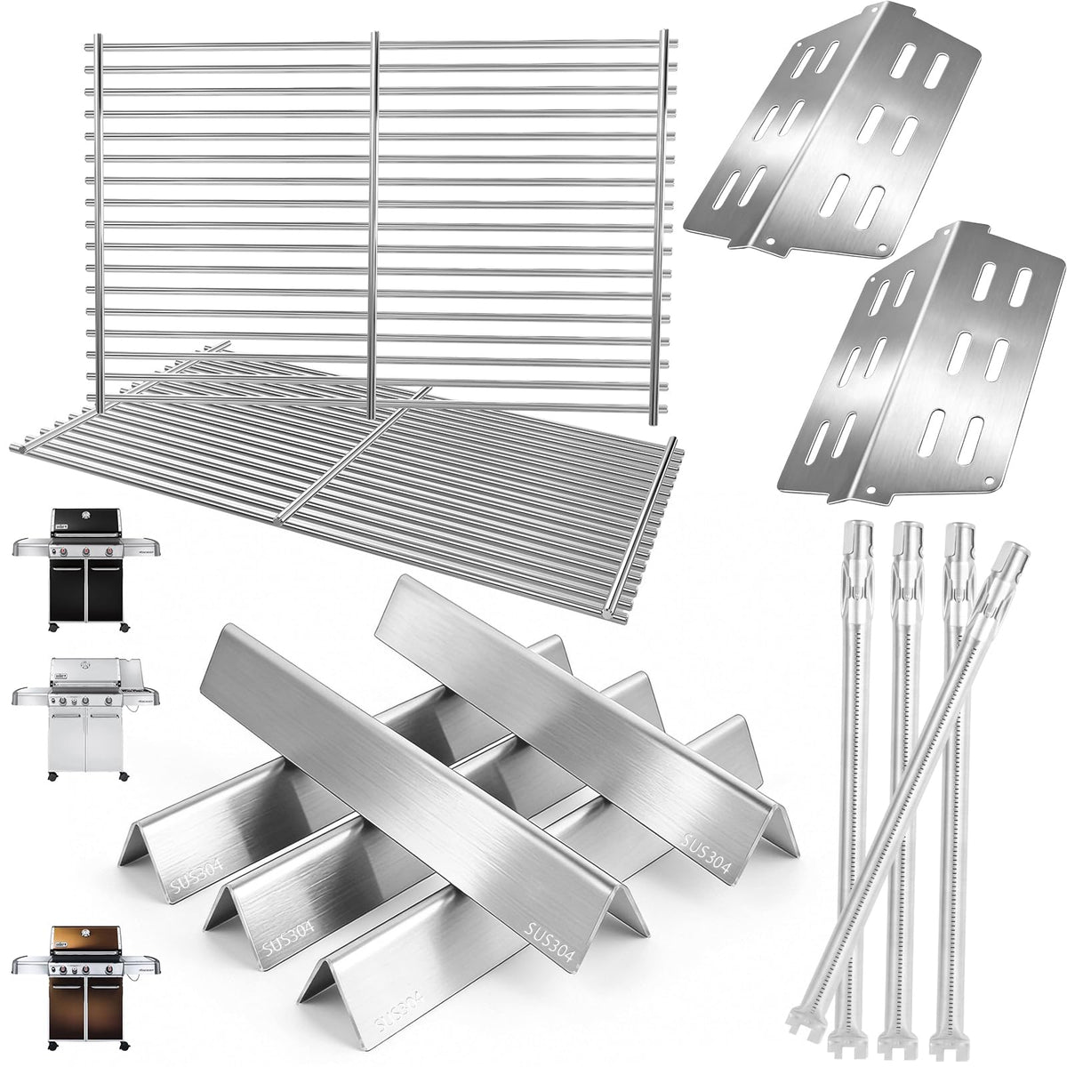 DcYourHome front view of complete grill parts kit, restores grill performance