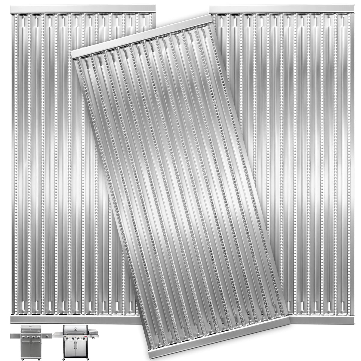 DcYourHome front view of three 17-inch emitter plates showing even coverage and durability
