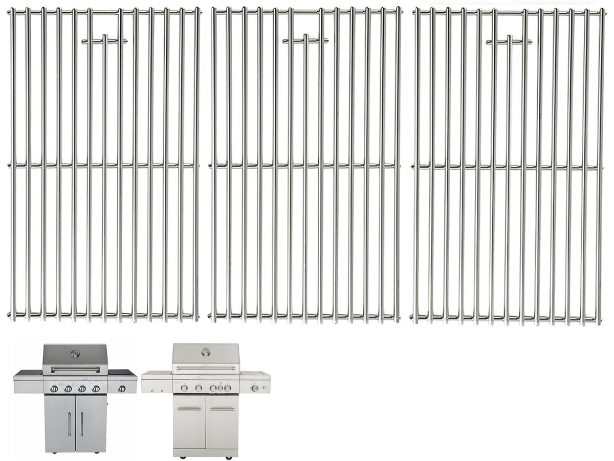 DcYourHome front view grill grate showing sturdy stainless-steel and fit benefits