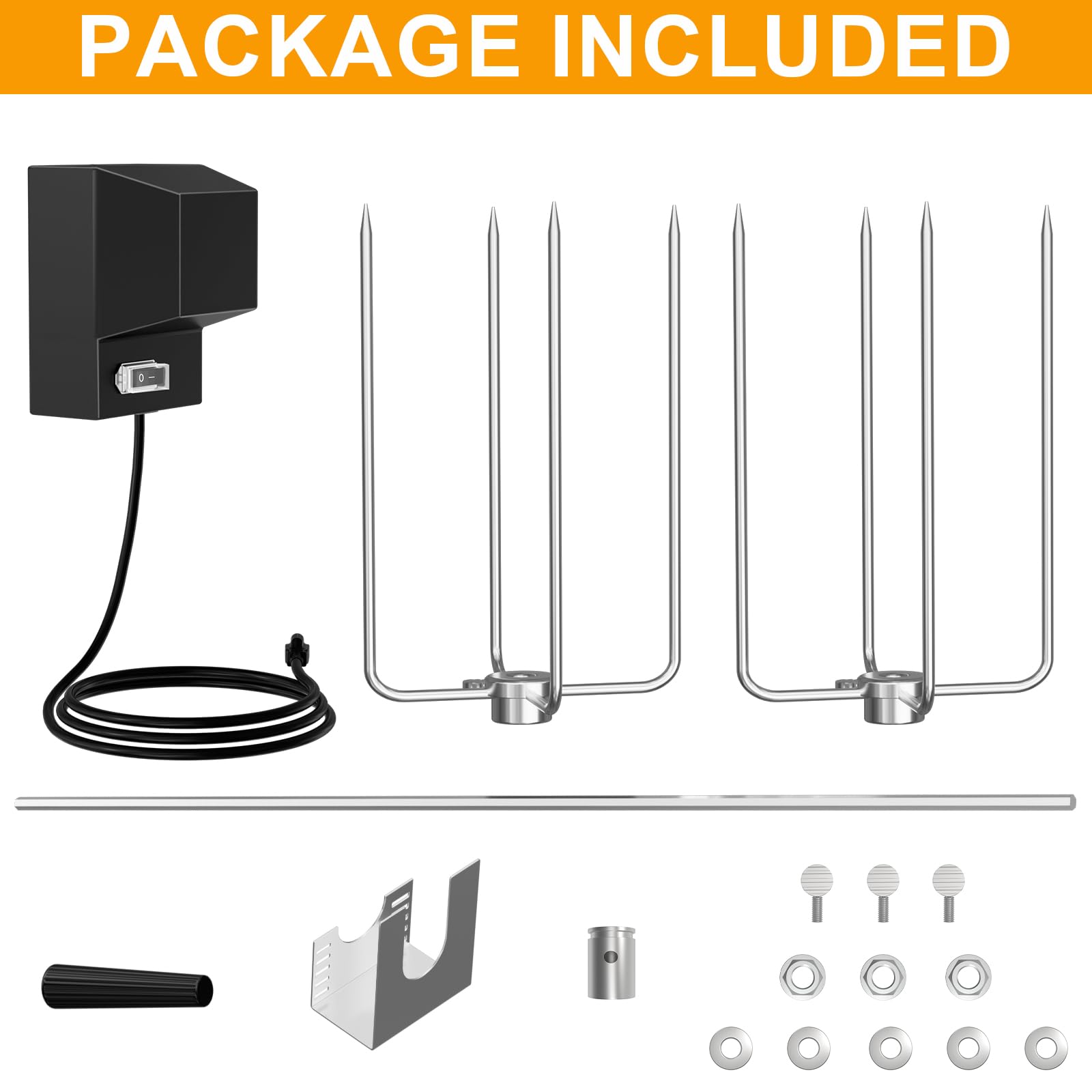 DcYourHome mounting brackets and fasteners arranged for easy installation