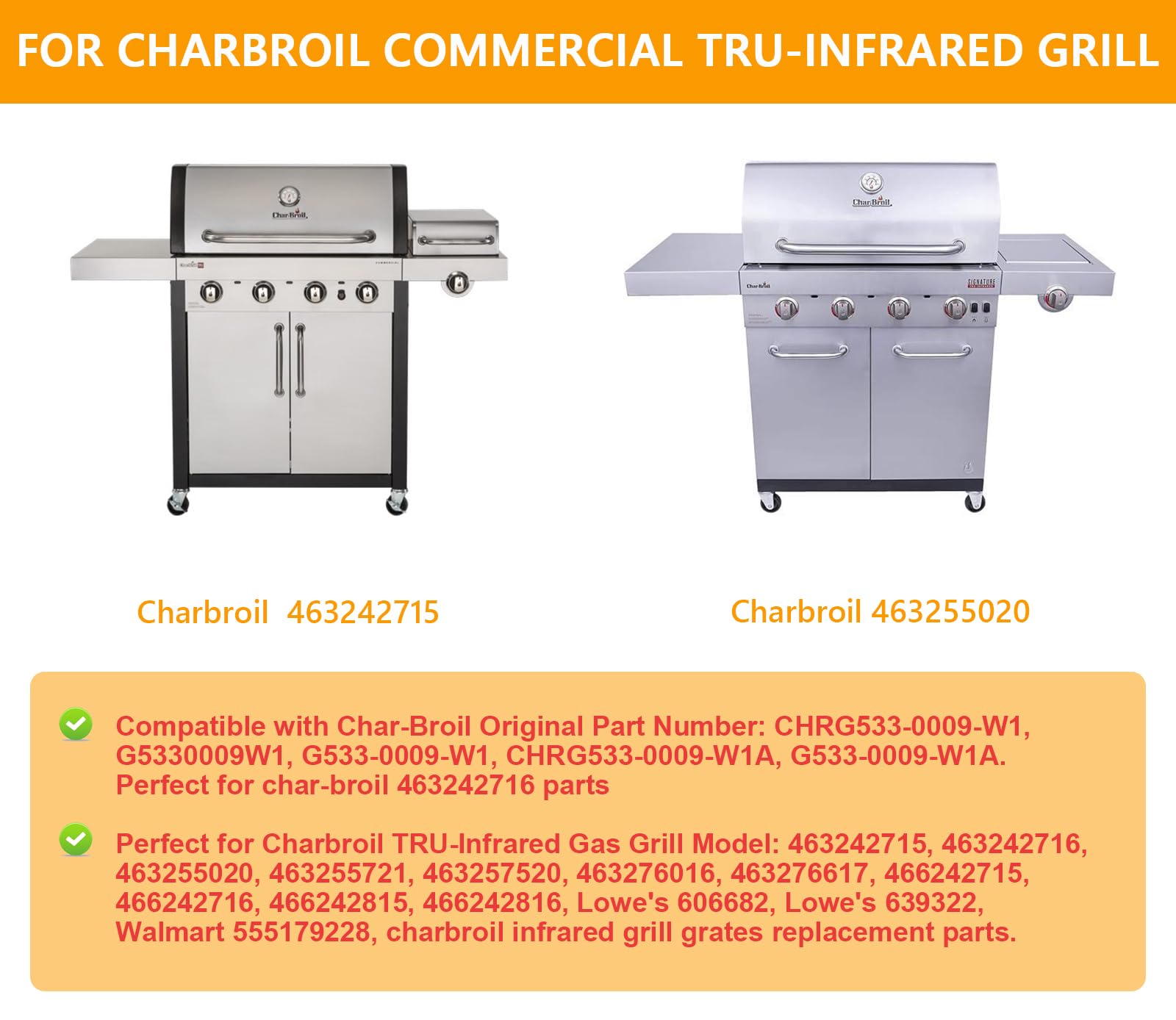 DcYourHome grates installed in Char-Broil grill demonstrating perfect fit