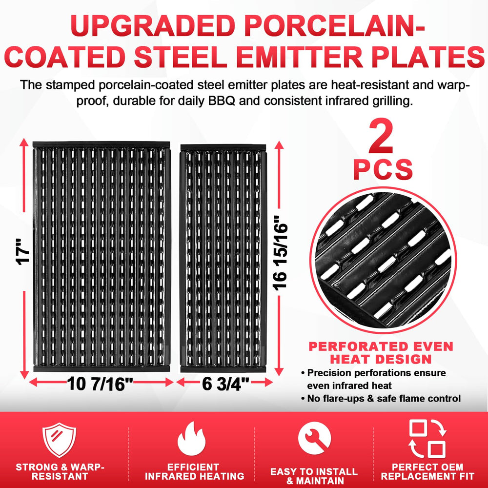 DcYourHome emitter plates installed in grill restoring even infrared cooking