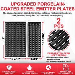 DcYourHome emitter plates installed in grill restoring even infrared cooking