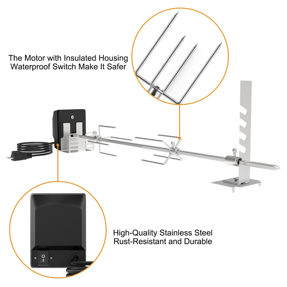 DcYourHome four-pronged forks with set screws demonstrating secure meat holding