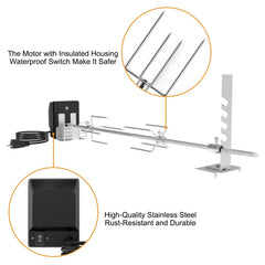 DcYourHome four-pronged forks with set screws demonstrating secure meat holding
