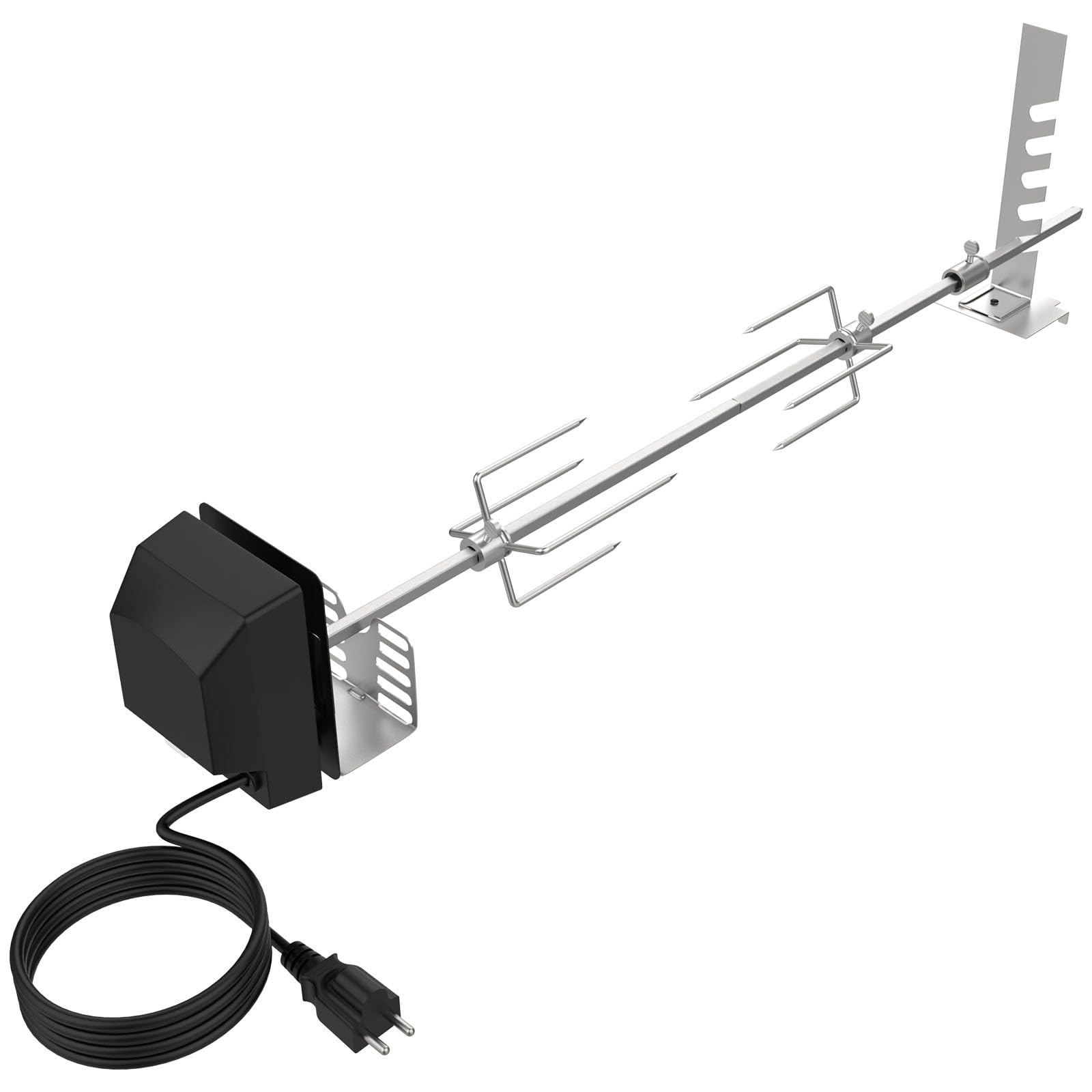 DcYourHome assembled rotisserie kit front view showing complete components and easy setup