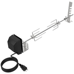DcYourHome assembled rotisserie kit front view showing complete components and easy setup