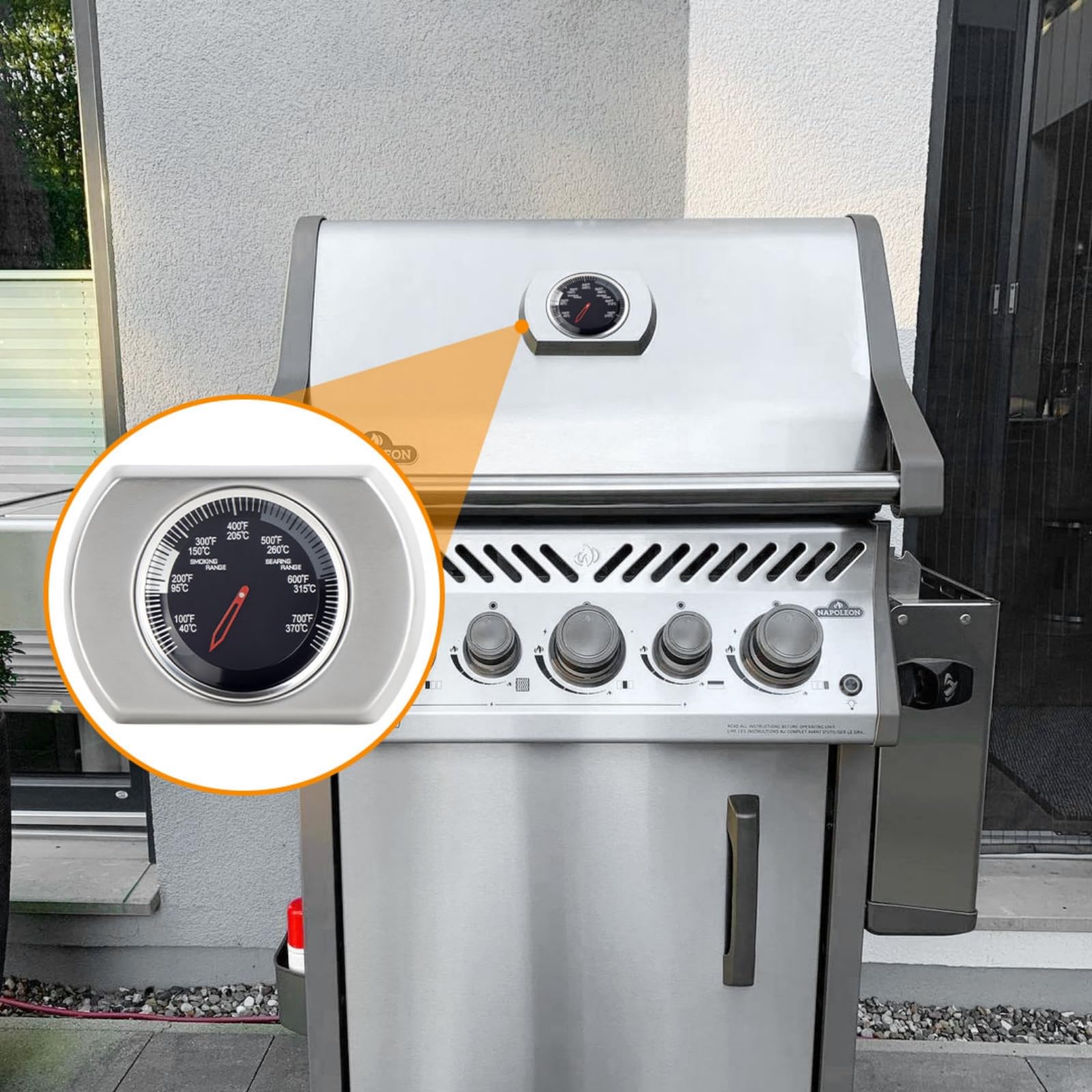 DcYourHome S91005 lifestyle shot on backyard grill showing improved grilling control benefit