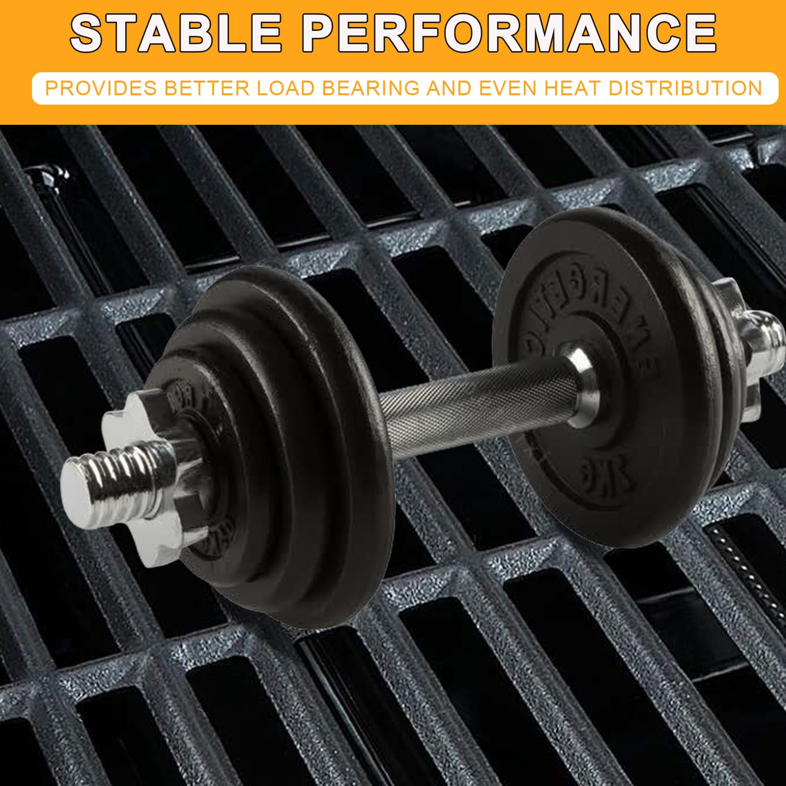 DcYourHome seasoned grate surface with sear marks showing improved food release and grill marks
