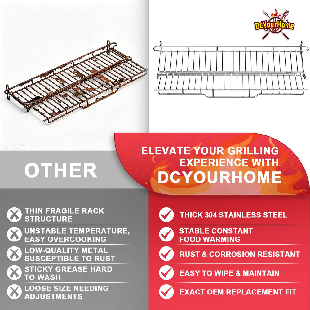 DcYourHome warming rack with plated side dishes showing kept-warm benefit