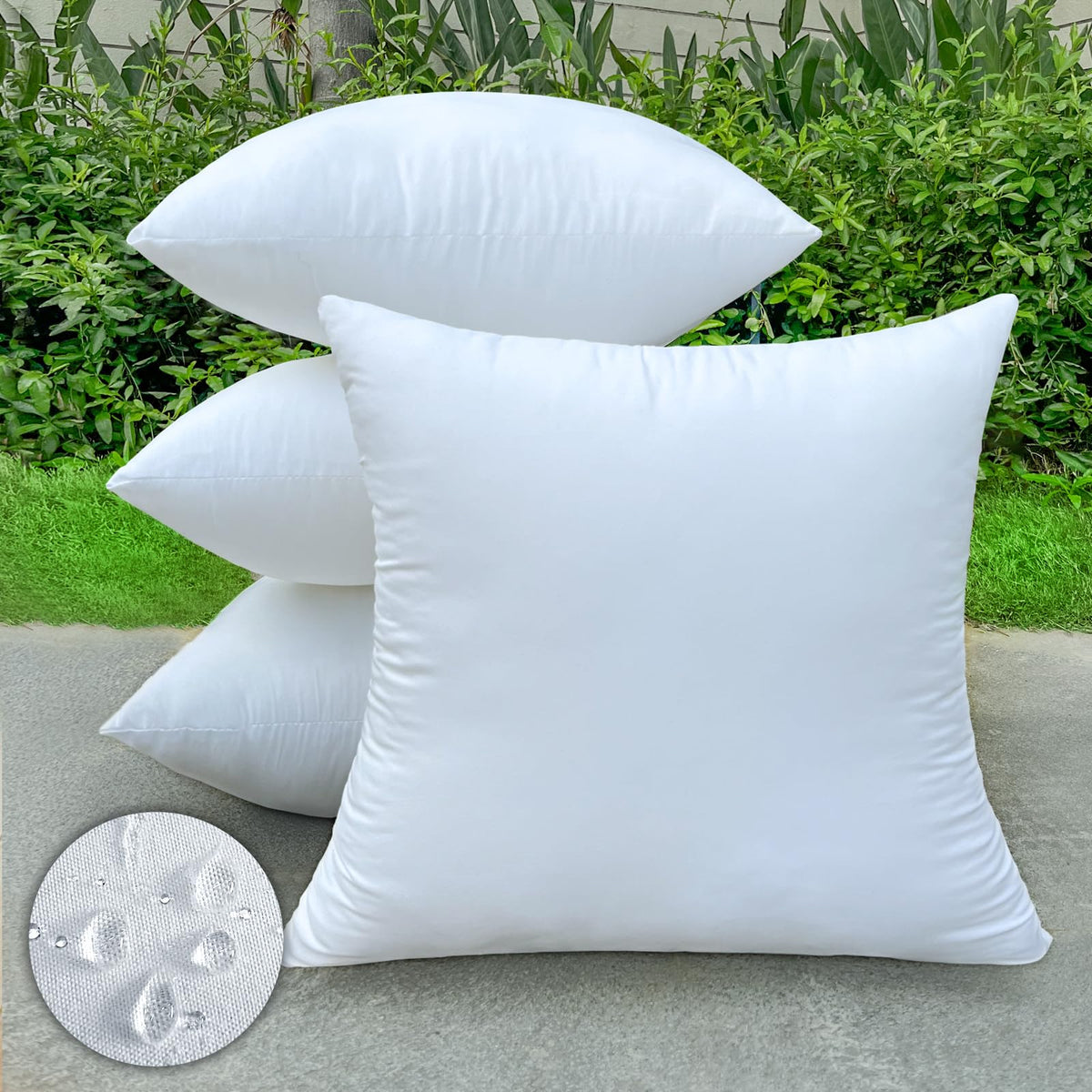 DDPSNSSJ front view of 4-pack 16x16 white inserts shows neat packaging and benefit durable set