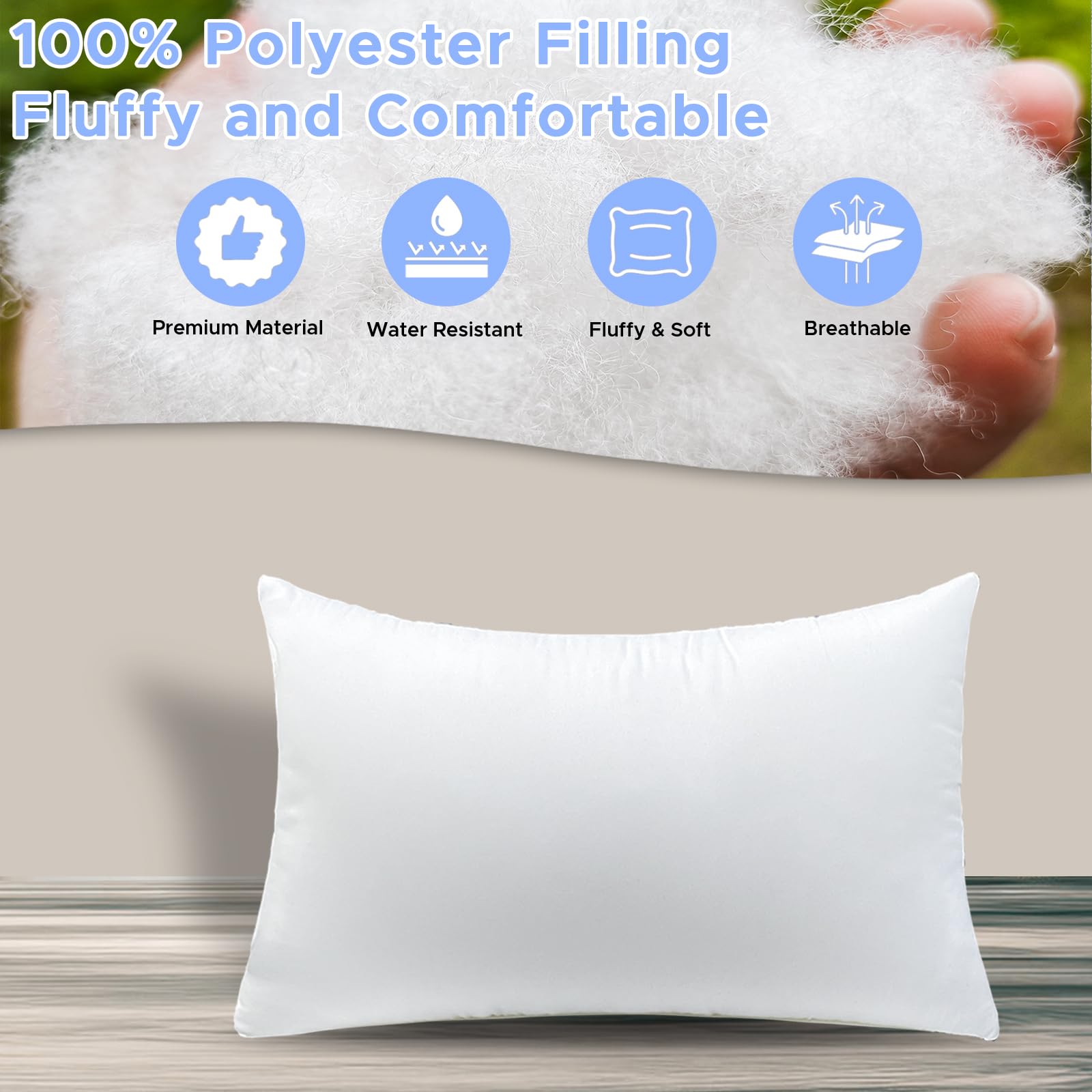 DDPSNSSJ pillow insert placed on a living room sofa illustrating lumbar comfort and decor fit