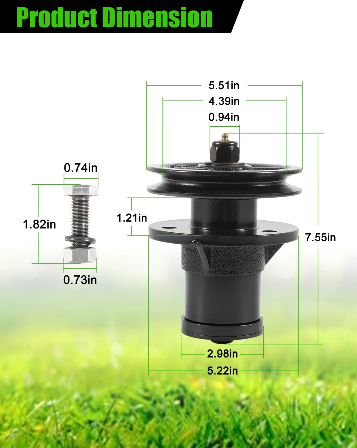 Deargooday spindle installed on mower deck demonstrating restored alignment and quieting