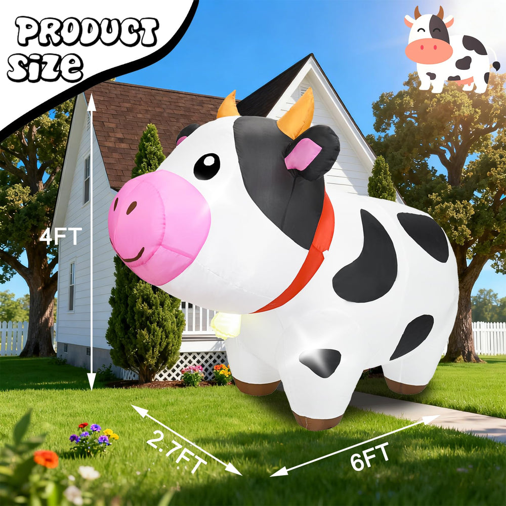 DearSun cow illuminated by built-in LEDs creating bright evening visibility