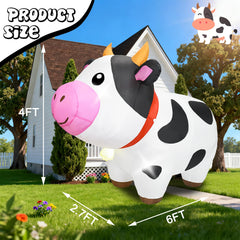 DearSun cow illuminated by built-in LEDs creating bright evening visibility